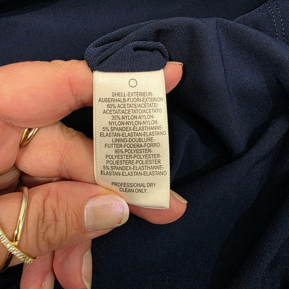 Dress The Population Navy Off Shoulder Satin Midi Cocktail Dress XL NWT - Picture 12 of 14